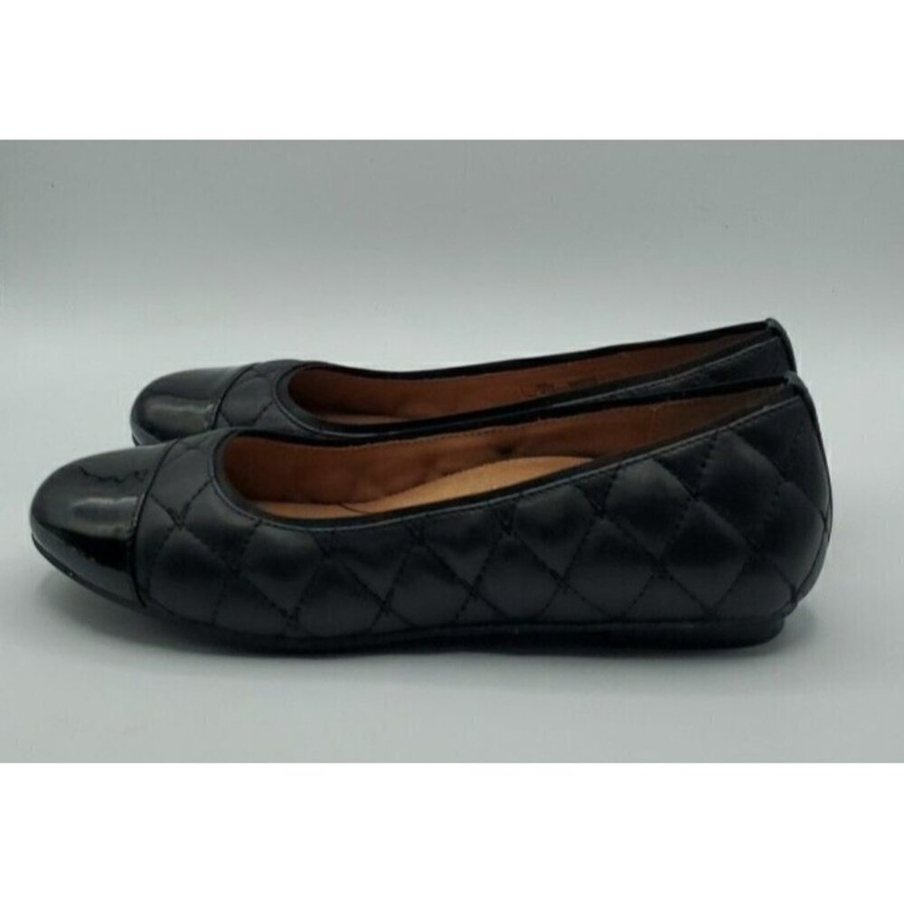 Vionic Shoes Womens Black Leather Quilted Desiree Cap Toe Ballet Flats Casual 7 - Picture 4 of 13